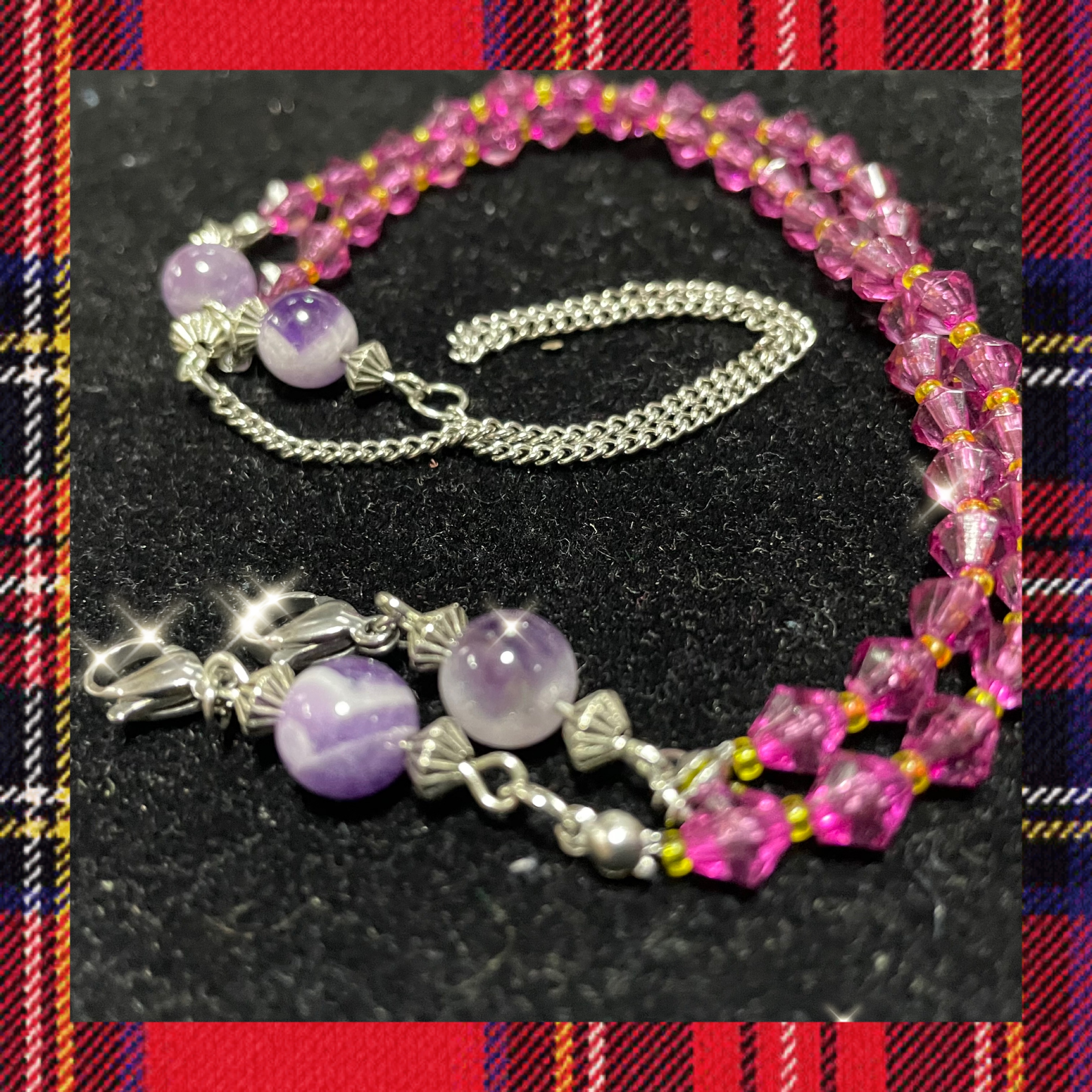 マスクチェーン・アメジスト・ステンレス金具