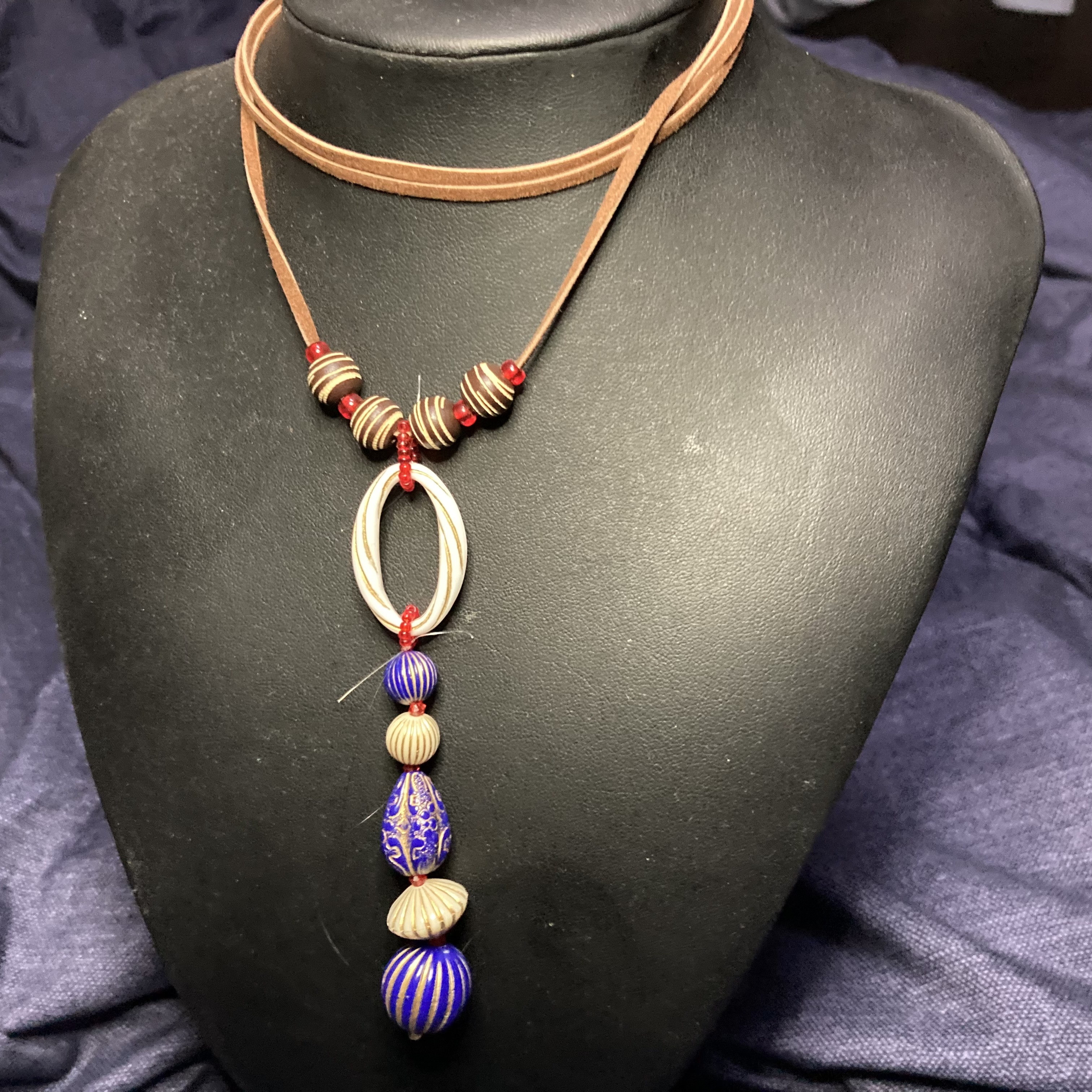 願い・ゼブラ・サークル・革紐付き